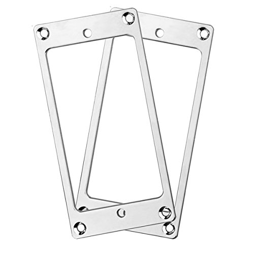 Musiclily Metal perfil plano de guitarra Humbucker Pickup marco de montaje anillos para guitarra eléctrica, cromado (Pack de 2)