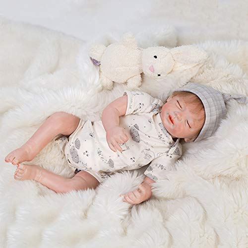 Nicery Reborn Baby Doll Muñeca Renacida Vinilo de Silicona de Simulación Suave 20 Pulgadas 50cm Boca Realista Vivo Niño Niña Juguete Ojos Cerrado RD50C022C-OTD