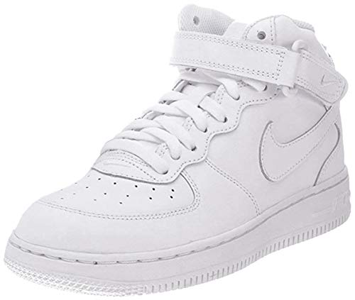 Nike Force 1 Mid (PS), Zapatillas de Baloncesto Niños, Blanco (White/White/White 113), 34 EU