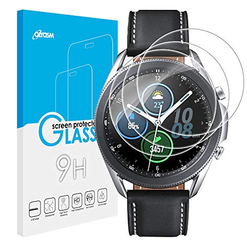 Olycism Compatible para Samsung Galaxy Watch 3 45mm Protector de Pantalla (3-Pack) Ajuste Alta Definición 9H Dureza Anti-arañazo No Hay Burbujas Ultra Resistente Vidrio Cristal Templado