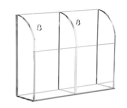 Organizador de Almacenamiento de Material Acrílico Transparente de Tercera Generación, Soporte Para Mando a Distancia de Pared Para Suministros de Oficina, Organizador, Contenedor de 2 Compartimentos