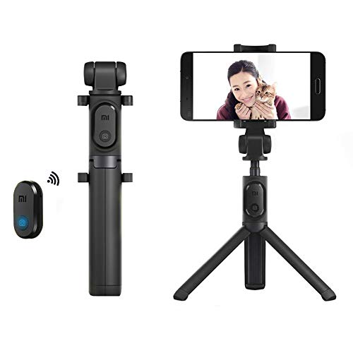 Palo Selfie, Xiaomi Móvil Palo Selfie Trípode Bluetooth con Wireless Remoter, 360 ° Rotación Extensible Palo Selfie Trípode para Pantalla de 3.5-6 Pulgadas, Xiaomi Huawei, iPhone, Smasung (Negro)