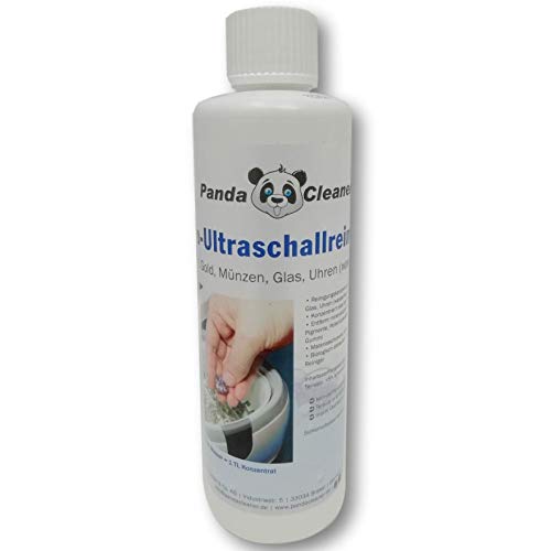 PandaCleaner® Limpiador ultrasónico para baño, concentrado para gafas, joyas, productos dentales, oro, monedas, cristal, relojes (resistentes al agua), etc., 1 l, 2 l, 3 l