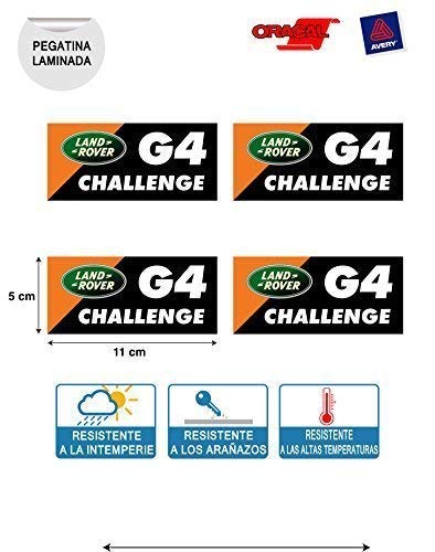 Pegatina Adhesivo Land Rover G4 Challenge 4X4 Impresion Digital Laminado Protector 4 Unidades 11 cm x 5 cm