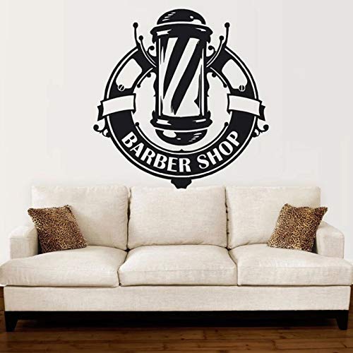 Peluquería ventana barbería logo etiqueta de la pared peluquería decoración vinilo