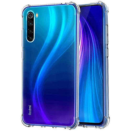 PLANETMOVIL Compatible con XIAOMI REDMI Note 8T (6,3") Funda Carcasa Transparente de TPU Flex con los Bordes Reforzados Esquinas Gruesas Anti-Golpes 6,3 Pulgadas