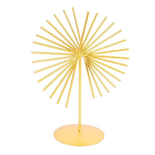 POHOVE Geométrico Líneas Escultura Nórdico Estilo Hierro Adornos con Base Moderno Oficina Metálico Dorado Hierro Arte Adornos para Salón Hogar Decoración - Oro Color, Free Size