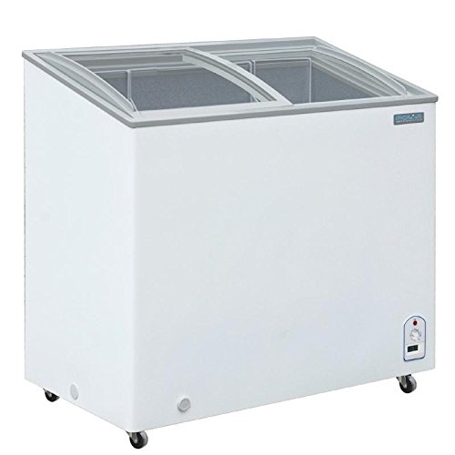 Polar pantalla pecho congelador 200LTR capacidad 200LTR superior de vidrio puertas correderas