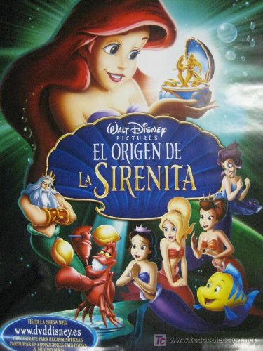 POSTER ORIGINAL PELÍCULA DISNEY-EL ORIGEN DE LA SIRENITA-ESPLENDIDA ILUSTRACIÓN-NUEVO-97CM ALTO POR 68 ANCHO APROXI