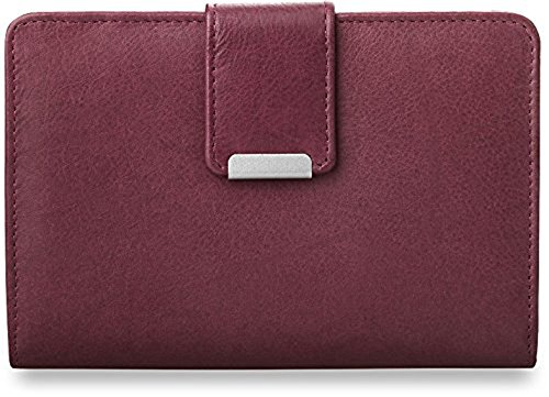 Práctica cartera de piel para mujer, monedero, morado (negro) - 169