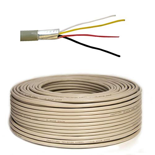 PremiumX Cable telefónico (25 m, 2 x 2 x 0,6 mm, J-Y(ST) y 4 conductores, redondo)