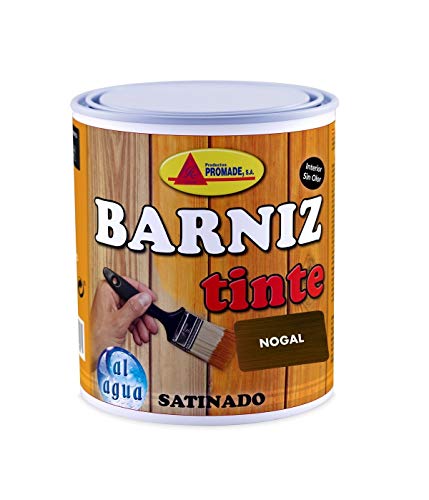 Promade - Barniz Tinte Satinado al Agua – Barniza, Decora y Protege Maderas de Interior -750 ml (Nogal)