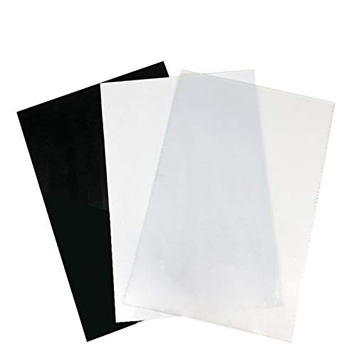 QINGRUI Home Decoration Junta Negro Claro Blanco de plástico ABS Modelo de Hoja Plana y sólida for la Arena Tabla Fabricación Modelo 200x300mm 1 mm 2 mm 3 mm 5 mm de Espesor Craft Supplies