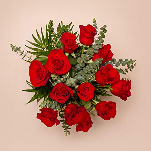 Ramo de 15 Rosas Rojas - Lyon - Envío de Ramos de Flores Naturales a Domicilio 24H Gratis - Flores Frescas - Tarjeta dedicatoria incluida de Regalo - Caja Especial para Ramos de Flores Naturales…