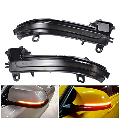 Retrovisor luces indicadoras de giro de intermitentes LED dinámicas para B-MW 1 2 3 4 Series F20 F30 F31 F21 F22 F23 F32 F33 F34 X1 E84 F36 F87 M2 (Amarillo)