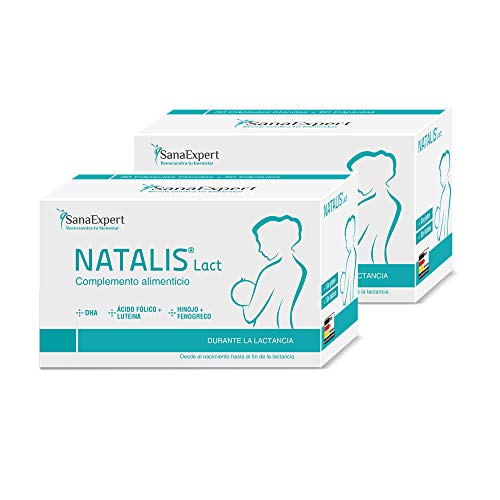 SanaExpert Natalis Lact Pack 2x, 90 cápsulas, preparación combinada para la lactancia después del embarazo con vitaminas DHA Ácido fólico, Luteína, Hinojo, Fenogreco.(2)