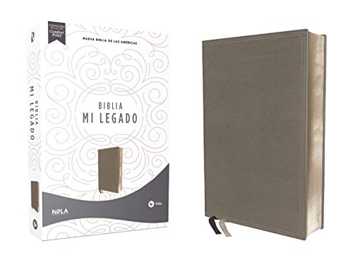 Santa Biblia/ Holy Bible: Nueva Biblia De Las Américas, Mi Legado, Gris, Una Columna, Interior a Dos Colores