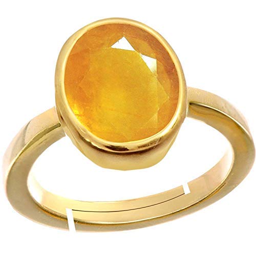 SataanReaper Presents 2.25 Ratti Zafiro Amarillo Anillo De Orignal Y Natural De Oro para El Hombre Y La Mujer #SR-695