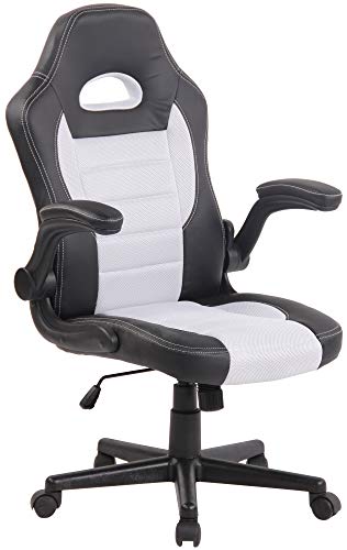 Silla Racing John En Cuero Sintético & Tejido En Tela I Silla Gamer Regulable En Altura & Giratoria I Silla De Oficina Acolchada I Color:, Color:Blanco