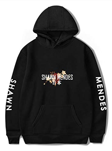 Silver Basic Unisex Shawn Mendes 98 Sudaderas con Capucha de Manga Larga para Mujer Sudaderas de Invierno Sudadera con VentiladorL,Black Japan-2