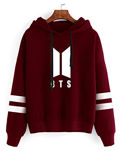 SIMYJOY Sudadera con Capucha Korea Pop Unisex Sweat K-Pop Sudadera Rayas de Manga Larga Jumpers Street Fashion para K-Pop.