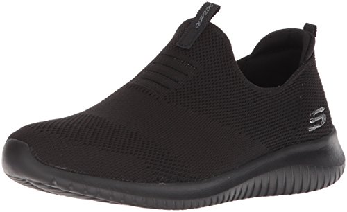 Skechers Ultra Flex-First Take, Zapatillas sin Cordones Mujer, Negro (BBK Black Knit Mesh/Trim), 39 EU