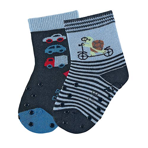 Sterntaler Crawling Socks 2-Pair-Pack Calcetines, Azul (Marine 300), 12-18 meses (Talla del fabricante: 22) para Bebés