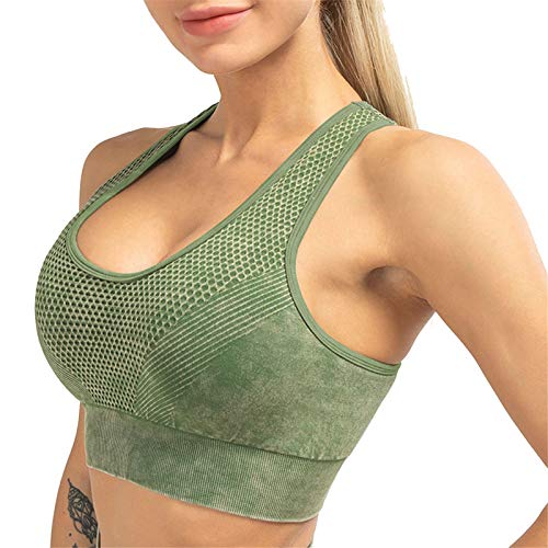 Sujetador Deportivo Yoga para Mujer Ropa Interior, Moda femenina transparente transpirable deportes deportes sostén acolchado fitness entrenamiento atlético sujetador WireFree Seco rápido yoga Tops Br