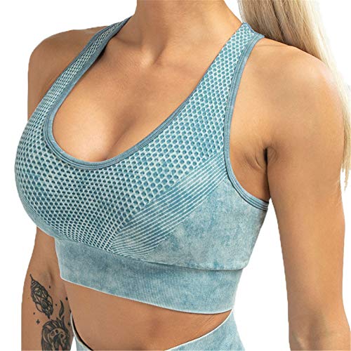 Sujetador Yoga Mujer Deportivo Bra Gimnasio Top, Moda femenina transparente transpirable deportes deportes sostén acolchado fitness entrenamiento atlético sujetador WireFree Seco rápido yoga Tops Sexy