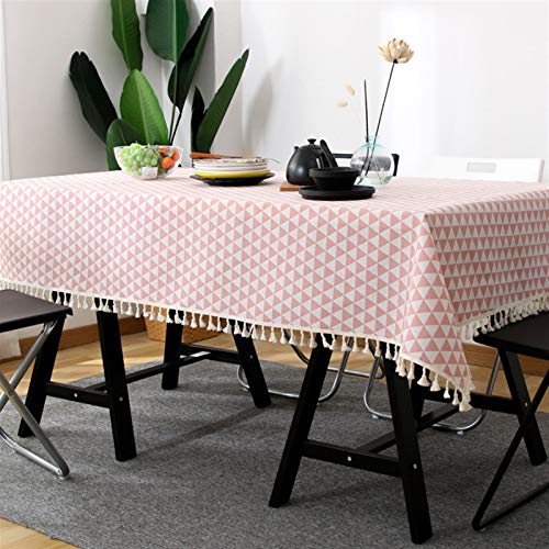 Tablecloth QIN Mantel Rectangular Lino nórdico de algodón Amarillo impresión a RAS de Rayas Rectangular y Redondo Mantel Colgante Tabla de Mesa de Mesa (Color : B, Specification : 140cm X 140cm)