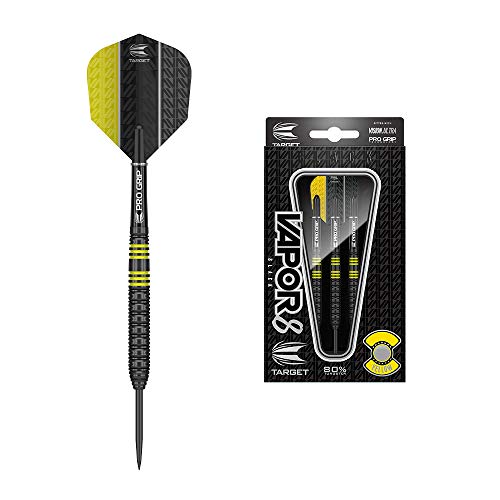 Target Darts Vapor8 Black Dardos de Punta de Acero, Unisex Adulto, Amarillo, 22g-Yellow