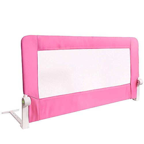 Tatkraft Guard Barandilla para Cama de Bebé Abatible Anticaidas Acero/Plástico/Poliester Rosa 120X47X65 cm