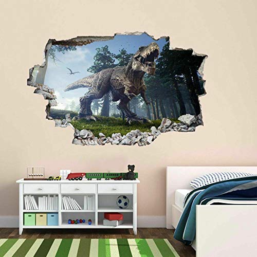 Tatuaje De Pared En 3D Agujero De La Pared Sticker Dinosaurio Pegatina Adhesivo Calcomanía Decoración Para Dormitorio O La Sala De Estar 60x90cm