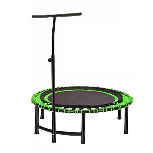 TBTBGXQ - Trampolín de fitness con plegable, 45 pulgadas para adultos, niños y niños, cama elástica con asa ajustable en altura para gimnasio en casa, gimnasio en interiores, peso máximo 225 kg