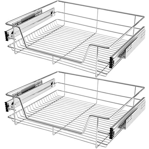 TecTake 800306 Cajón Telescópico Cajón de Cocina - Varias Tamaños y Cantidades- (2X para 60 cm | No. 403442)