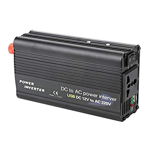 Terisass Convertidor de inversor de Corriente para Coche, 3000W DC 12V a AC 220V-240V Inversor de Coche de Onda sinusoidal modificada con Puerto USB, Salida de CA(Negro)