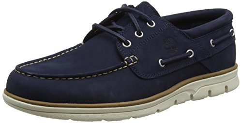 Timberland Bradstreet 3 Eye, Náuticos Hombre, Azul Navy Nubuck, 45 EU