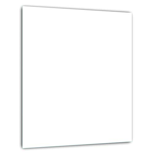 TMK - Tabla de cortar (40 x 52, 1 pieza, cristal, para cocinas eléctricas, protección contra salpicaduras, placa de cristal, decoración de corte), color blanco