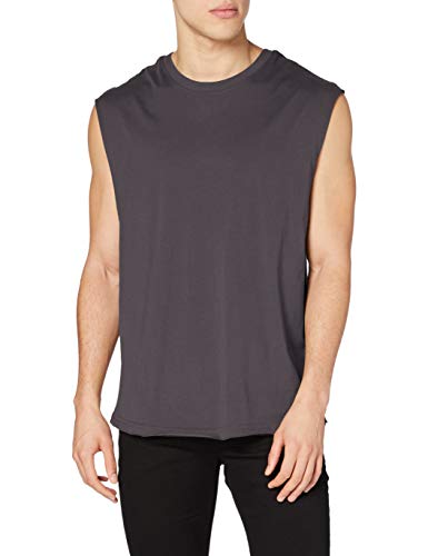 Urban Classics Open Edge Sleeveless tee Camiseta, Gris Oscuro, L para Hombre