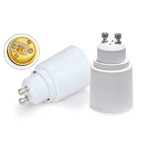 VEDA 5-Pack GU10 para E27 Lámpara Luz Bombilla Socket Base Adaptador Conversor Edison Rosca, potencia máxima 500 W, 200 y # x2103; Resistente al calor, sin riesgo de incendios