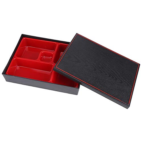 VIFERR Caja Fuerte Caja de Bento, Caja de Almuerzo Caja Fuerte de Almacenamiento Portátil de Bento de Alimentos Caja de Almacenamiento de Madera de Estilo Japonés Material de Oficina Picnic ABS