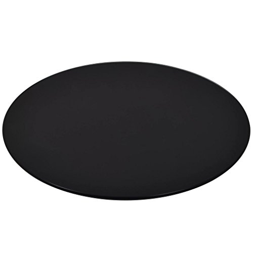 Vislone Cristal Redondo Tablero de Mesa Templado de Cristal para Mantener Superficie de Mesas de Comedor Mesas de Café Mesas de Jardín Negro 300mm