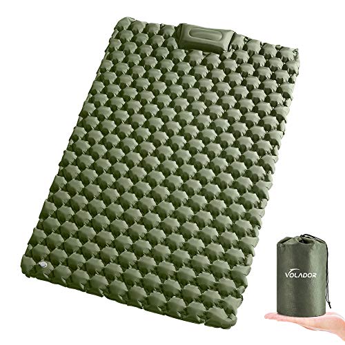 VOLADOR Colchoneta hinchable doble ancha para dormir, autoinflable, impermeable, colchón de aire para camping, ultraligero, portátil, para viajes, senderismo, mochila