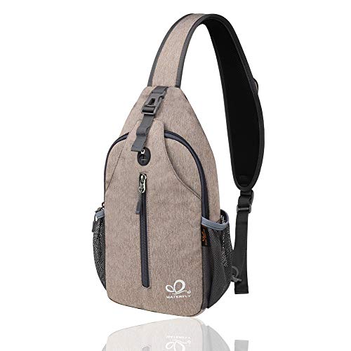 Waterfly Mochila Cruzada Pecho Mochila Bandolera para Ciclismo Senderismo Casual Hombre y Mujer (Caqui)