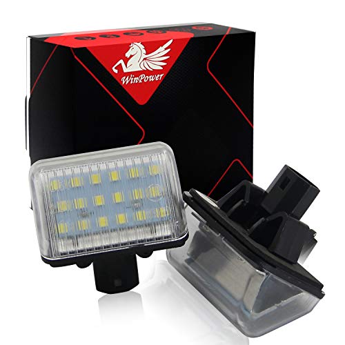 WinPower LED Luces de matrícula para coche Lámpara Numero plato luces Bulbos 3582 SMD con CanBus No hay error 6000K Xenón Blanco frio para CX-5 / CX-7 / Mazdaspeed6 etc, 2 Piezas