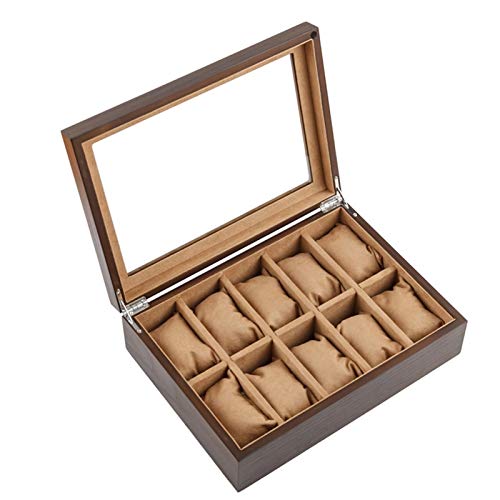 WYBFZTT-188 10 Slot Watch Display & Storage Box, for Hombres y Mujeres, Organizador de Relojes de Cuero, Mostrar Vidrio Top Jewelry Case Organizer, for Espacio Limpio (Color : B)