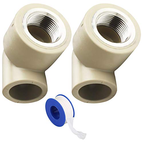 XFentech Accesorios de Conexión de Tubo - 2 piezas PPR Plástico Codo de Tubería Adaptador de Tubo 20mm/25mm