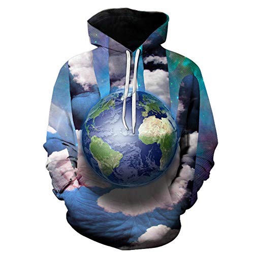 XiaoShuFC Sudadera con Capucha 3D, Sudaderas con Capucha Unisex HD 3D Print Pullover Sudaderas Ligeras Bolsillos