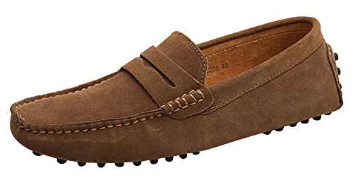 Yaer Zapatos hombre Mocasines calzado plano-Mocasines para hombre (Khaki EU47)