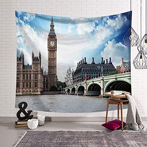 Yaosh Tapices Tapices Tapiz, Conocidas A Nivel Mundial Edificios De La Ciudad De Alfombras En La Pared Big Ben En Londres, Poliéster Decoración Art Tela De Salón Dormitorio, 150 X 130 Cm,150x200cm